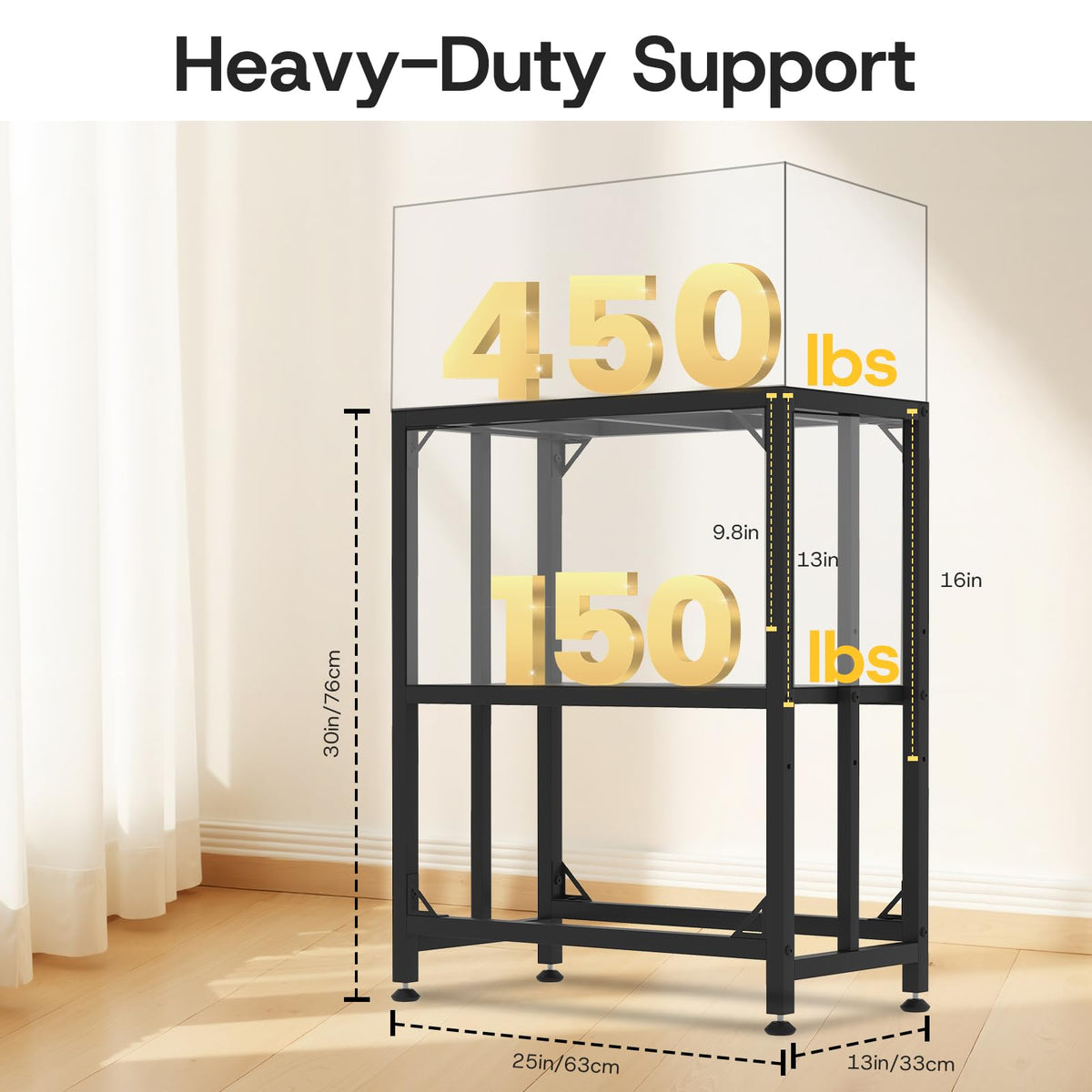 MEWSDEN Item Stand in (20 Gallon)24.8"x13", Black