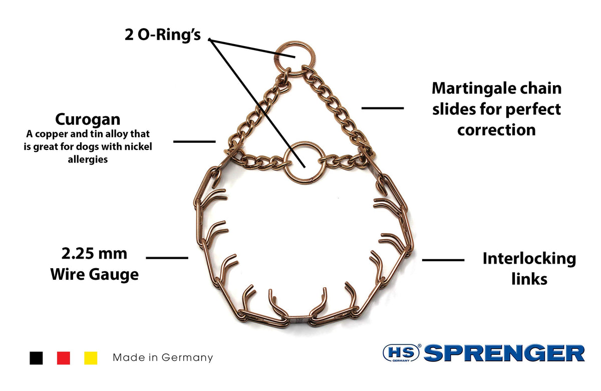 Herm Sprenger Animal Collar in 16in (41cm) x 2.25mm, Gold