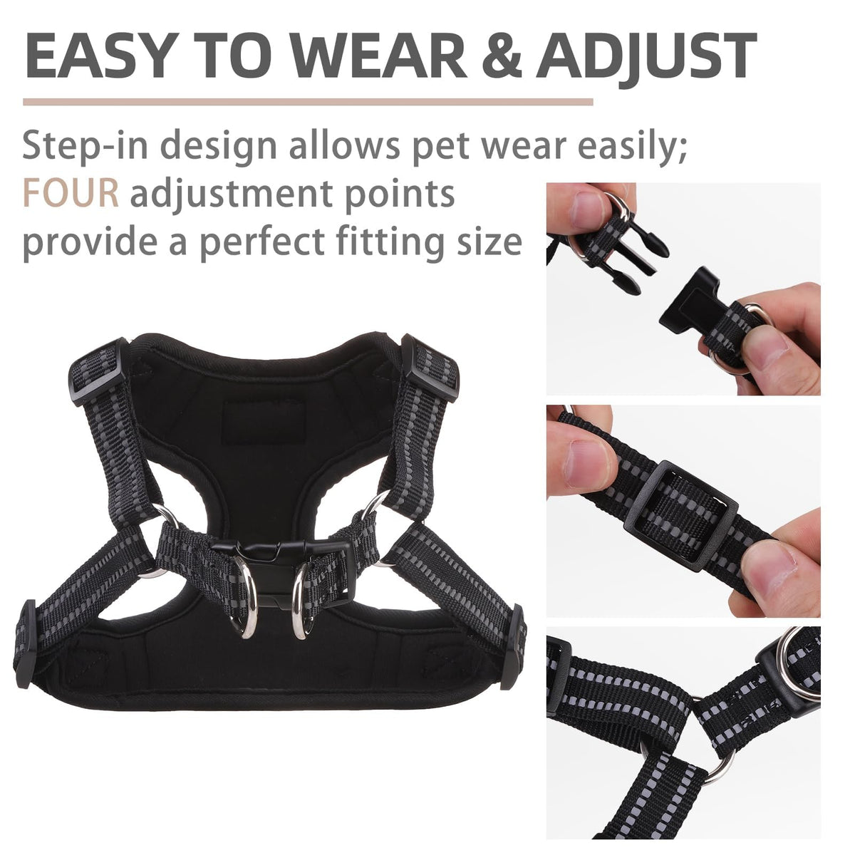 PUPTECK Animal Harness in S (13-17lbs, Chest 15"-18"), #1 Blue(Breathable Mesh)