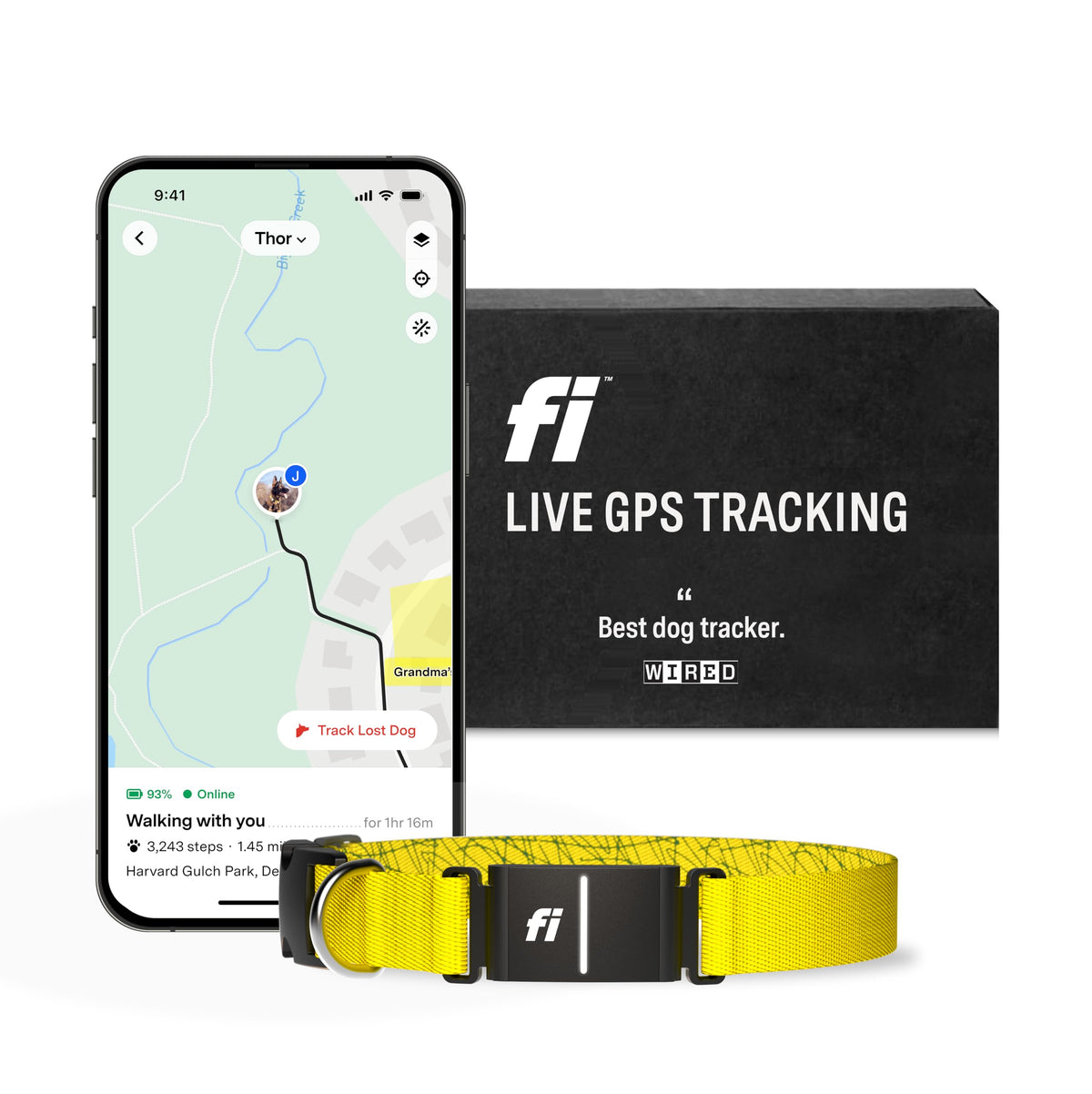 Fi Location Tracker in X-Small, Yellow - Old Version