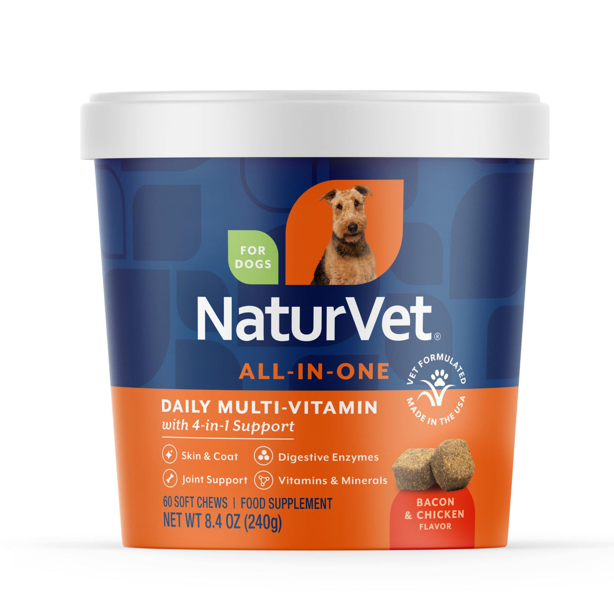 NaturVet Animal Vitamin in 60 Soft Chews, All-In-One