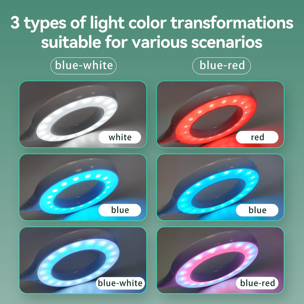 Teddykala Lamp in Oval+BlueWhite+Timer+Dimmer+8 Gal, White
