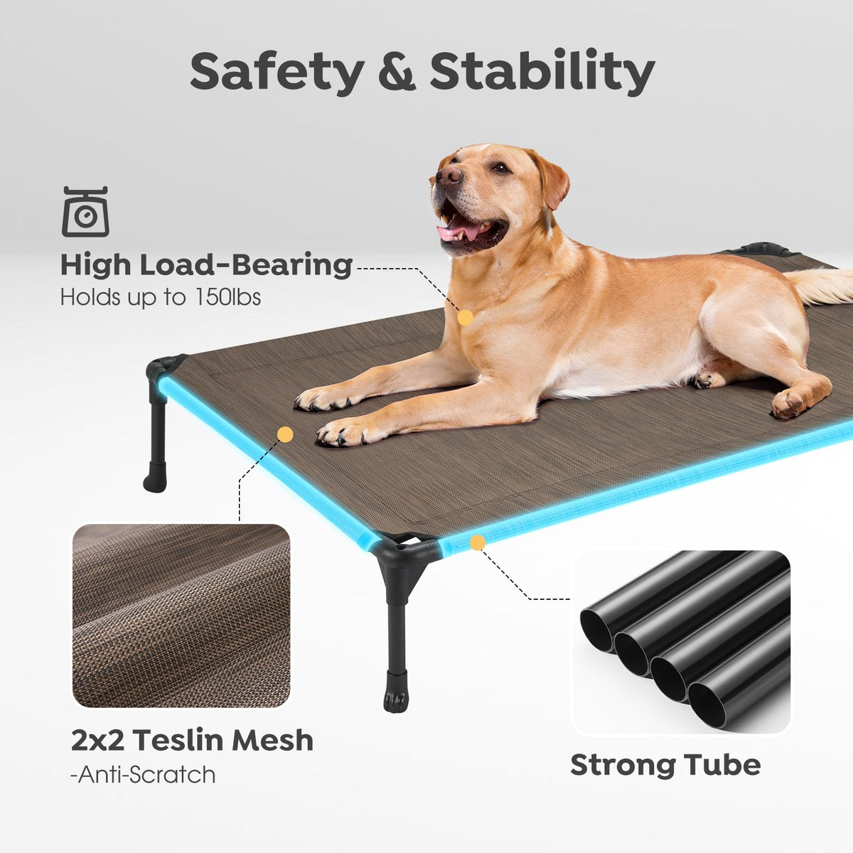 Veehoo Pet Bed Mat in 42.0"L x 30.0"W x 7.0"Th, 2Packs- Brown