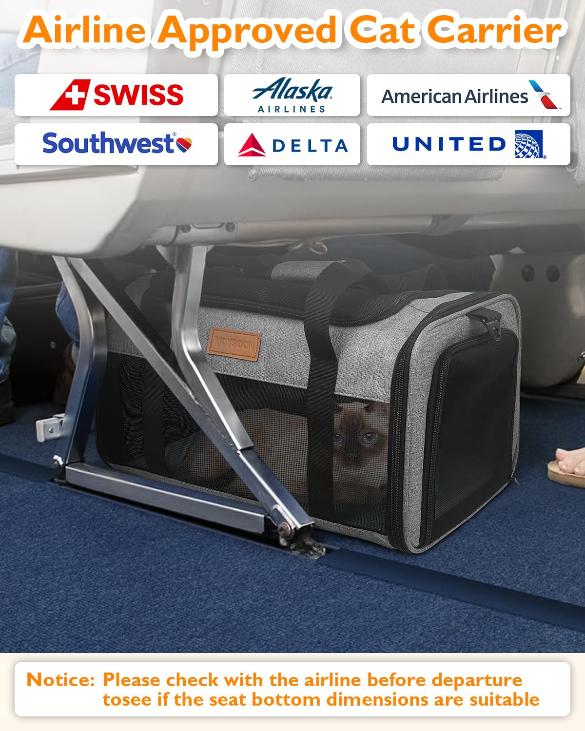 Petux Animal Carrier in 17.0"L x 11.0"W x 9.5"H, Grey