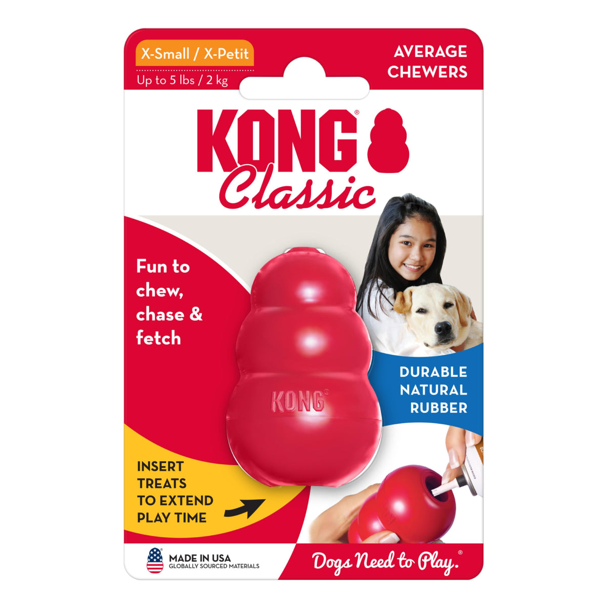KONG Pet Toy in X-Small, Red