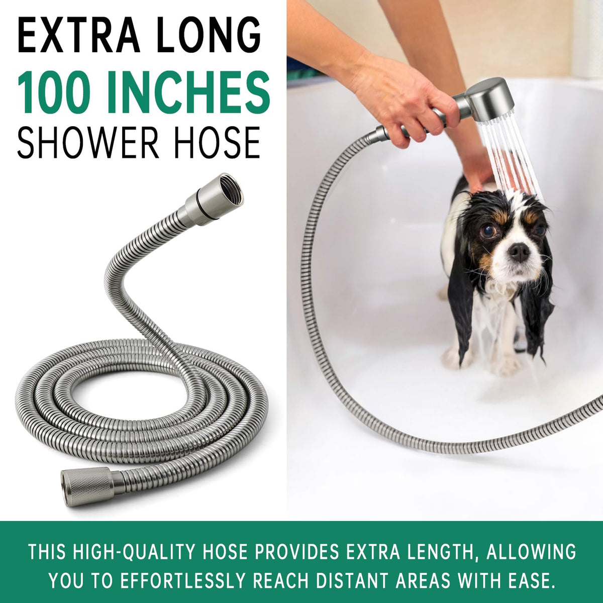 V-Frankness Showerhead in 100 Inches Hose, Brushed Nickel