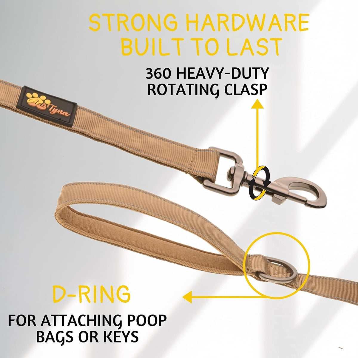 ADITYNA Leash in 6feet, Coyote Brown