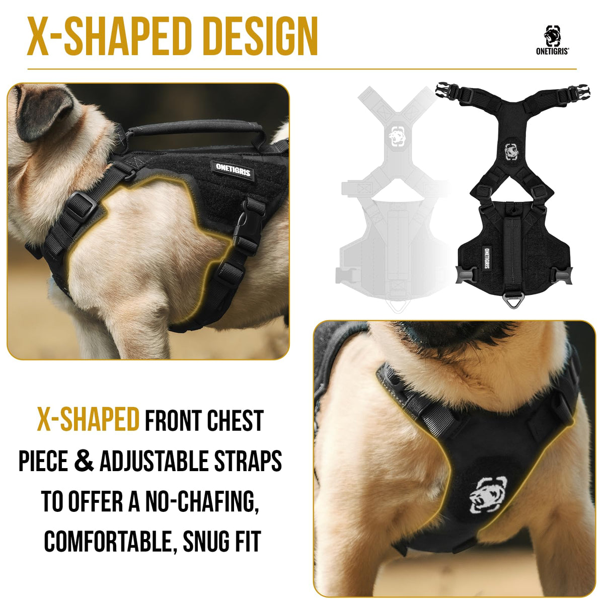 ONETIGRIS Animal Harness in XS, Black