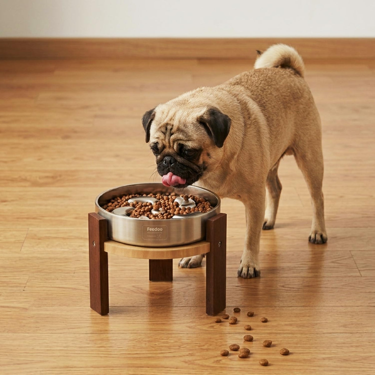 Feedoo Pet Feeder in 6'' Height Stand, 6" Height 2Cups Slow Feeder