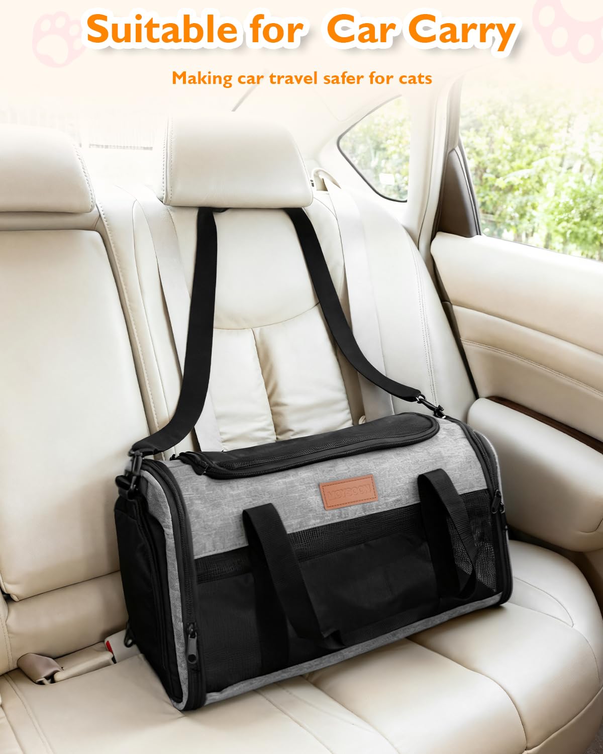 Petux Animal Carrier in 17.0"L x 11.0"W x 9.5"H, Grey