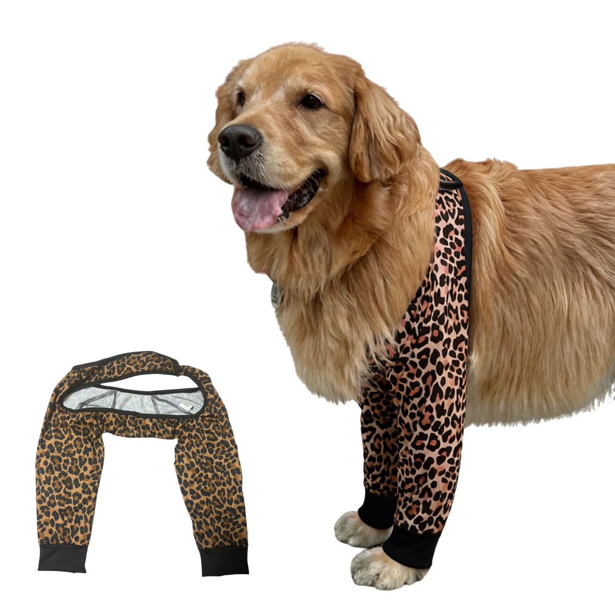 Harikaji Pet Supplies in L-Length 9'' Girth<8.2'', Brown Leopard (Pad Upgrade)
