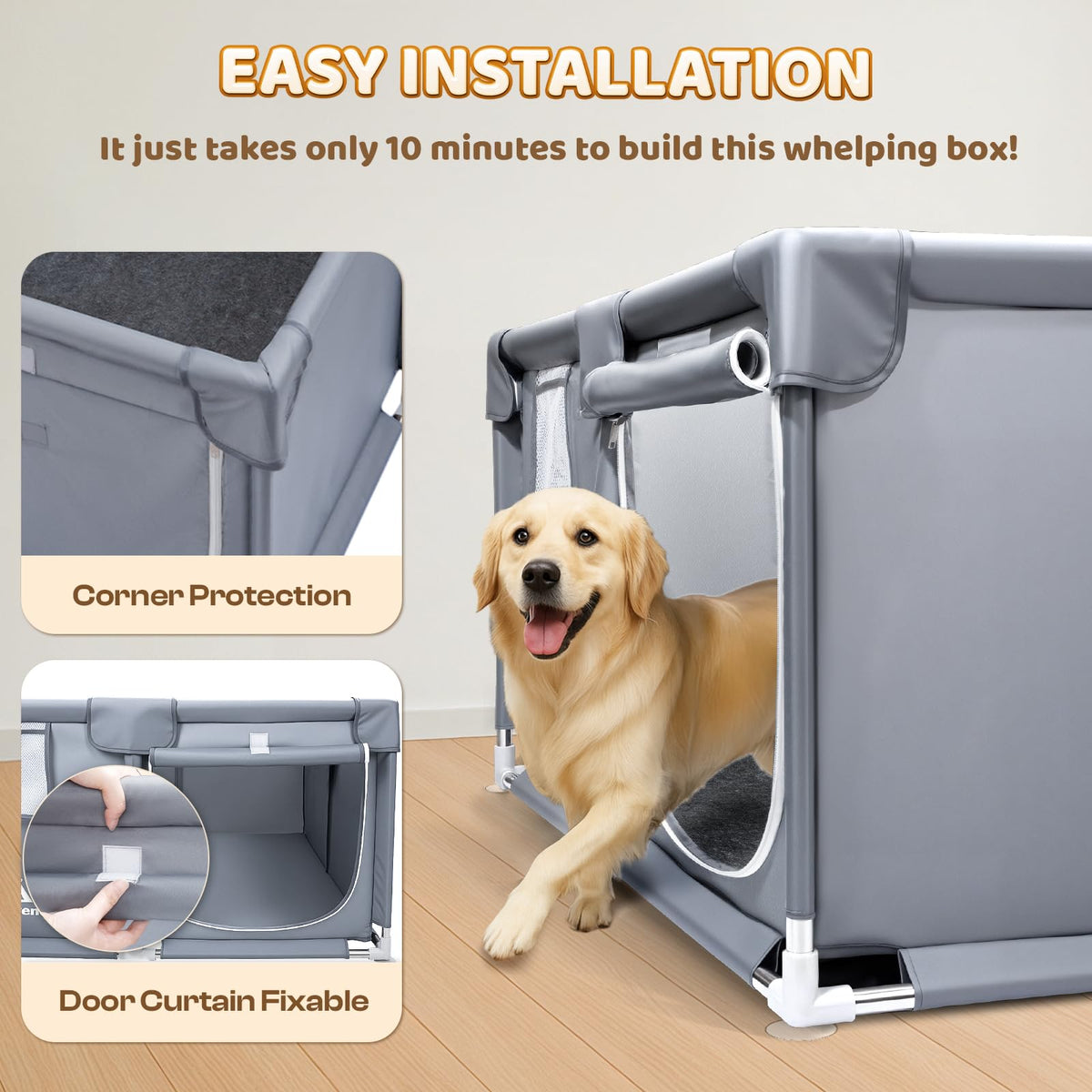 Pawtenda Pet Playpen in gray