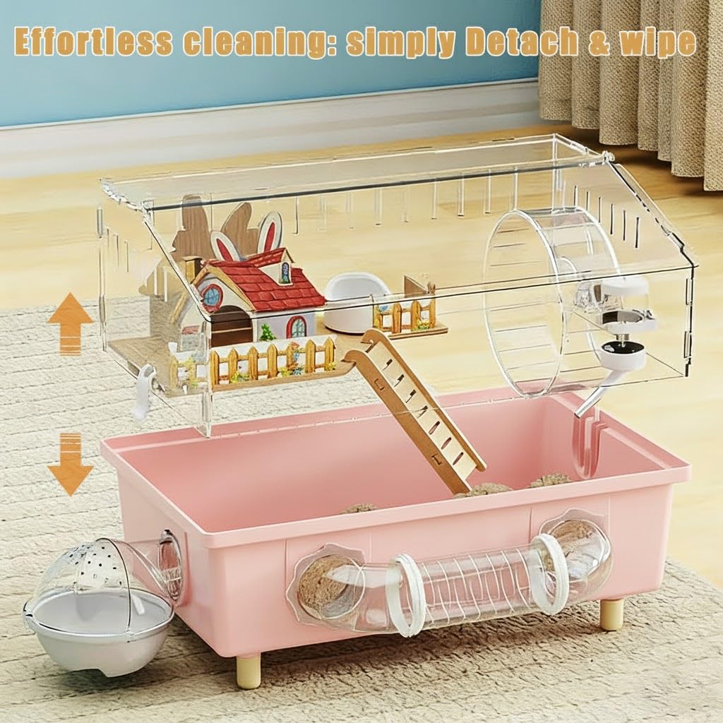 WflamaS Animal Cage in 18.0"L x 11.0"W x 14.6"H, Clear