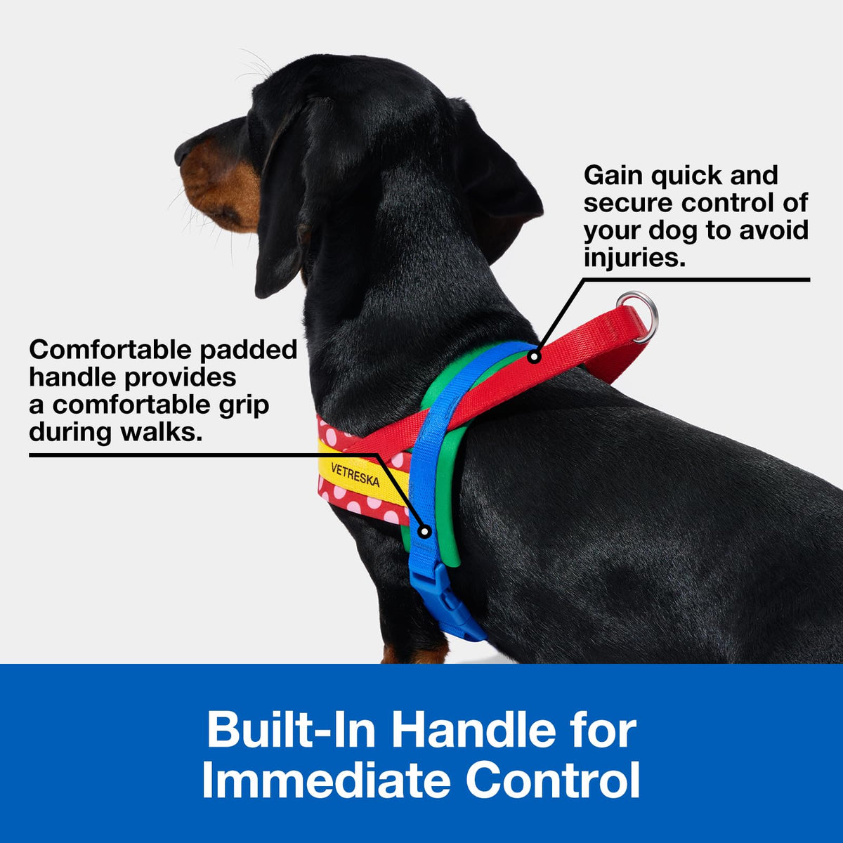 VETRESKA Animal Harness in L(Chest: 27.2"-37"), Chroma Red