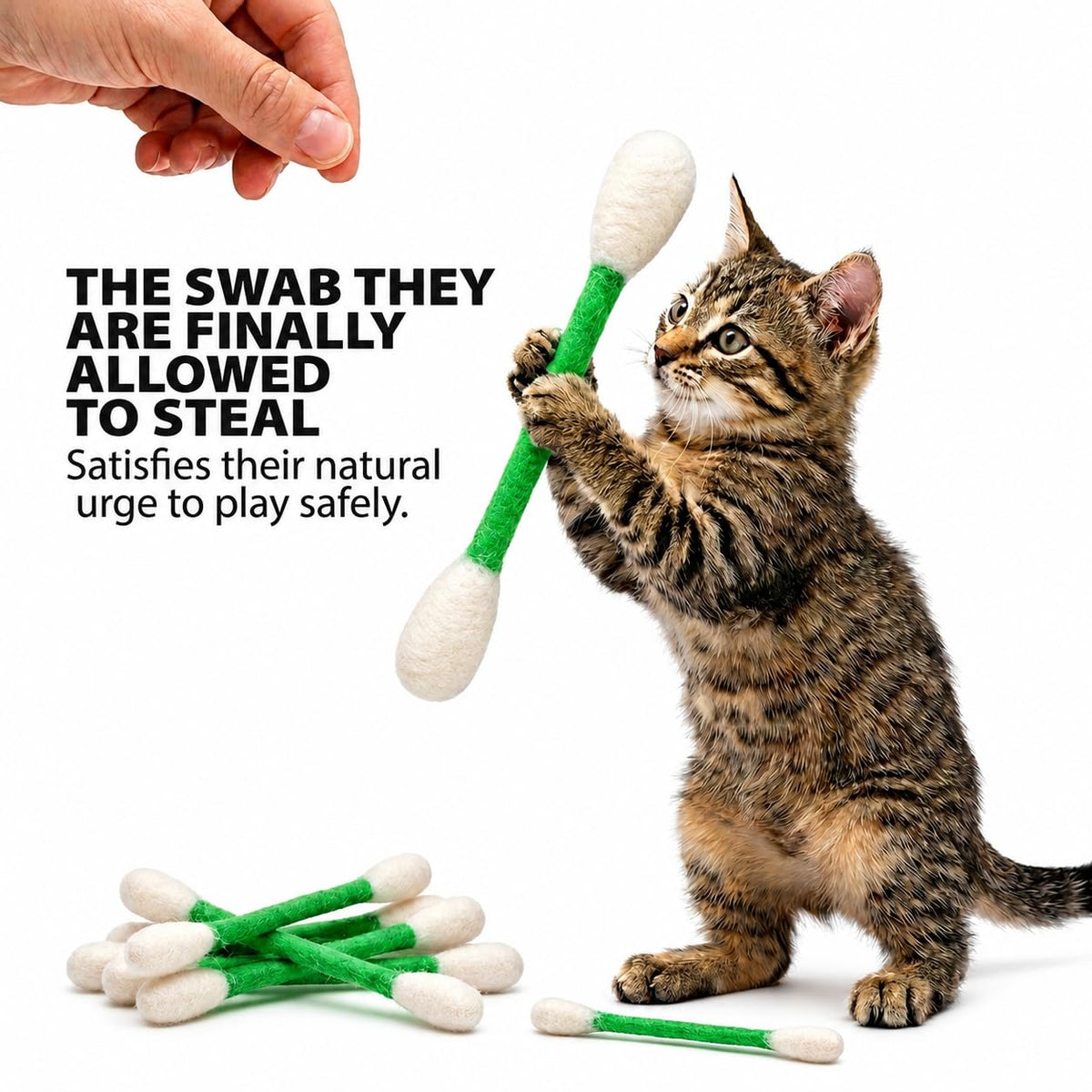 Glaciart One Pet Toy in Regular, Green Swabs