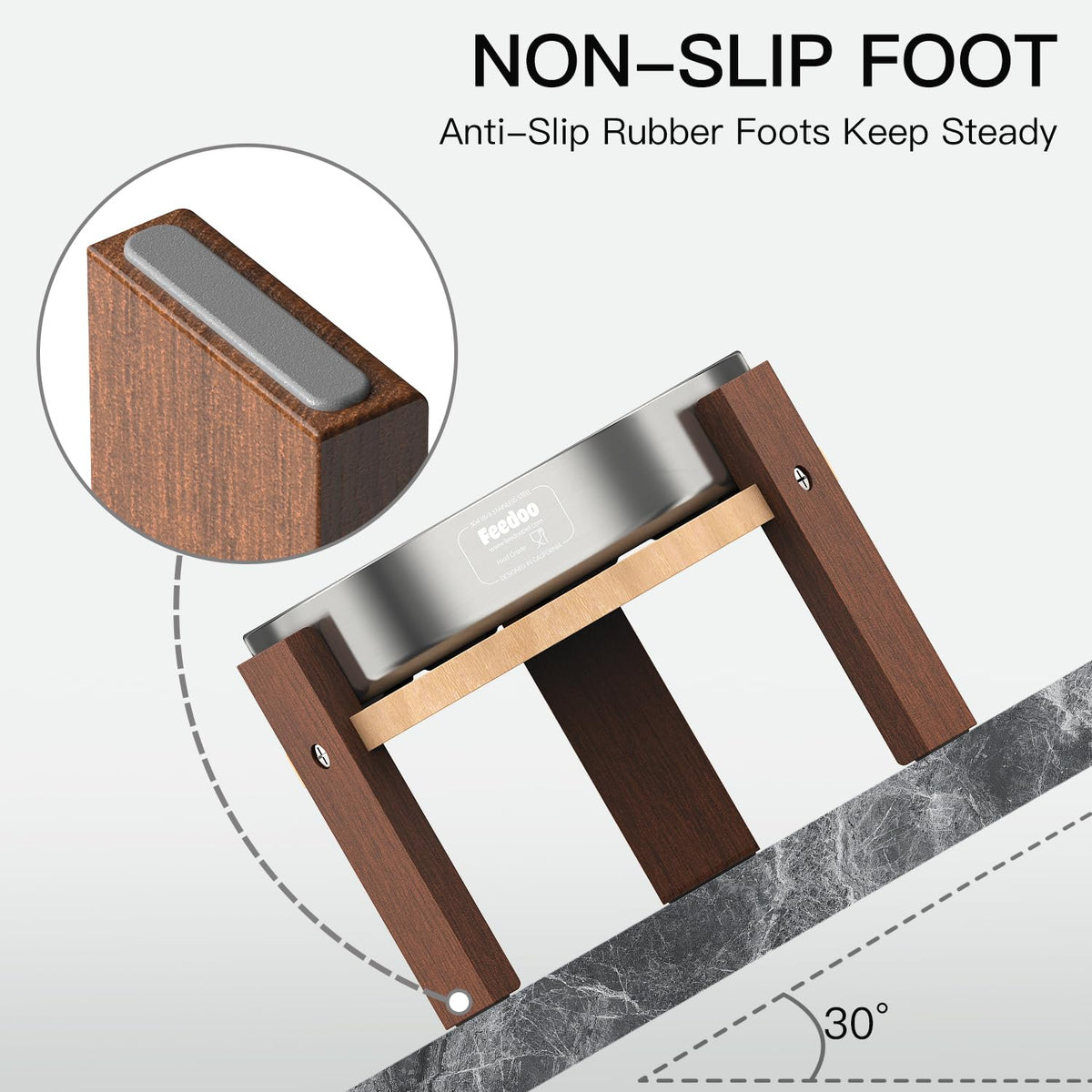 Feedoo Pet Feeder in 4'' Height Stand, 4" Height 1Cup Slow Feeder