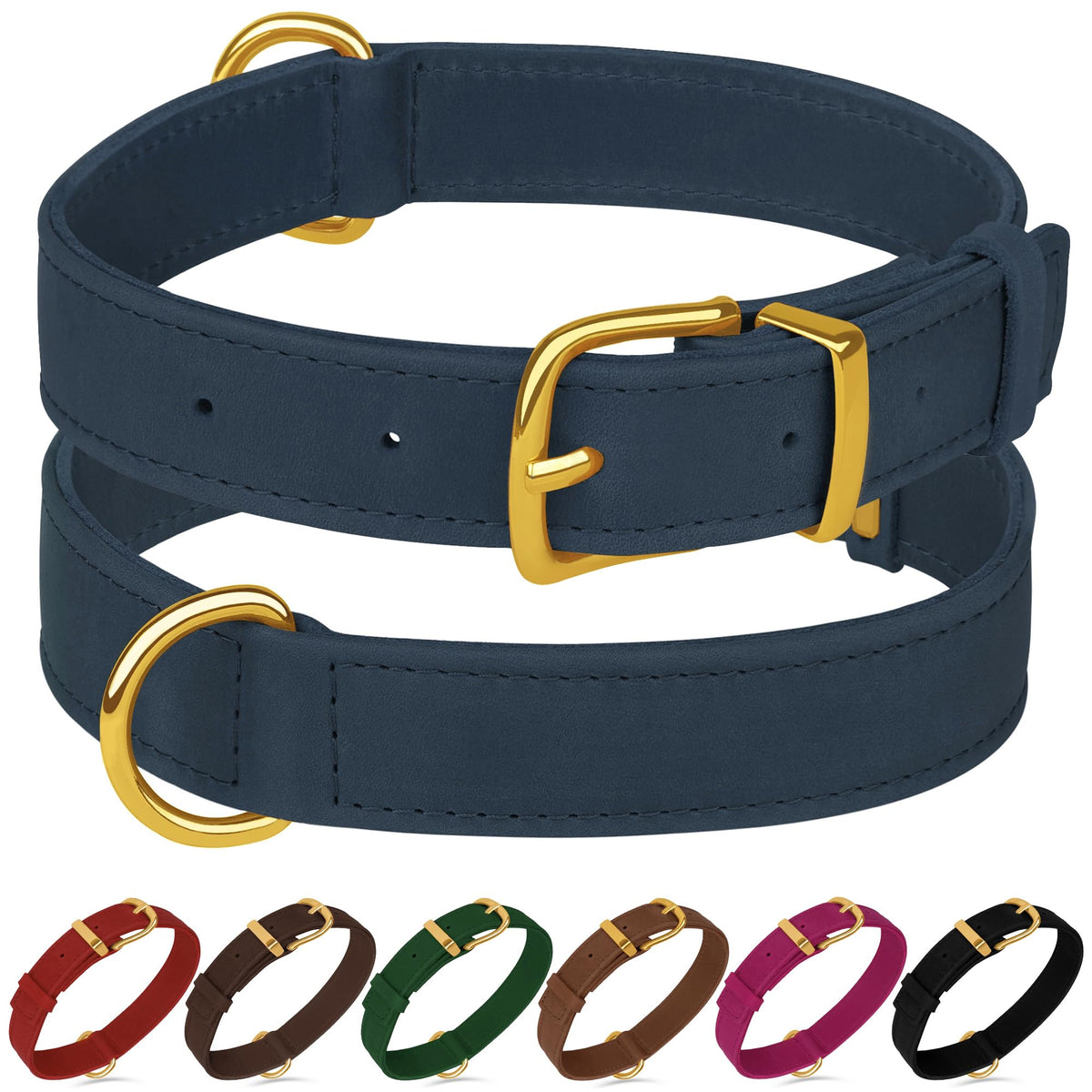BUDKAS Animal Collar in S, 12"-15" Neck Fit, Smoky Blue