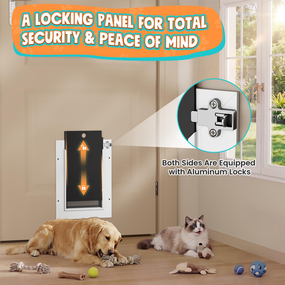 Tiylibe Pet Door in Small, White
