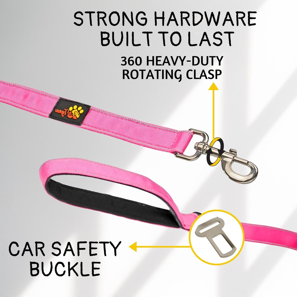 ADITYNA Leash in 6 feet to 7.5 feet, Pink