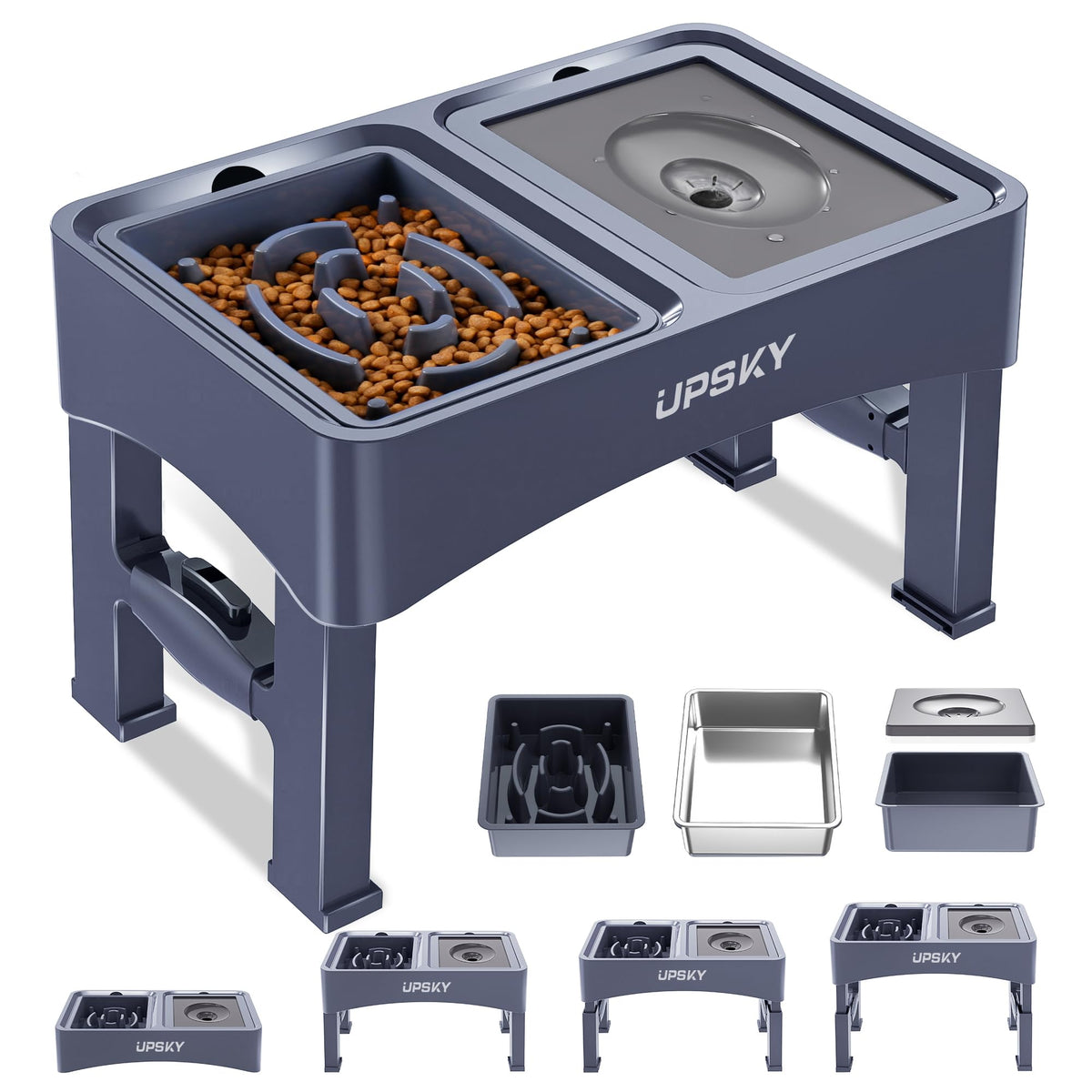 UPSKY Pet Feeder in F-3 in 1 Blue