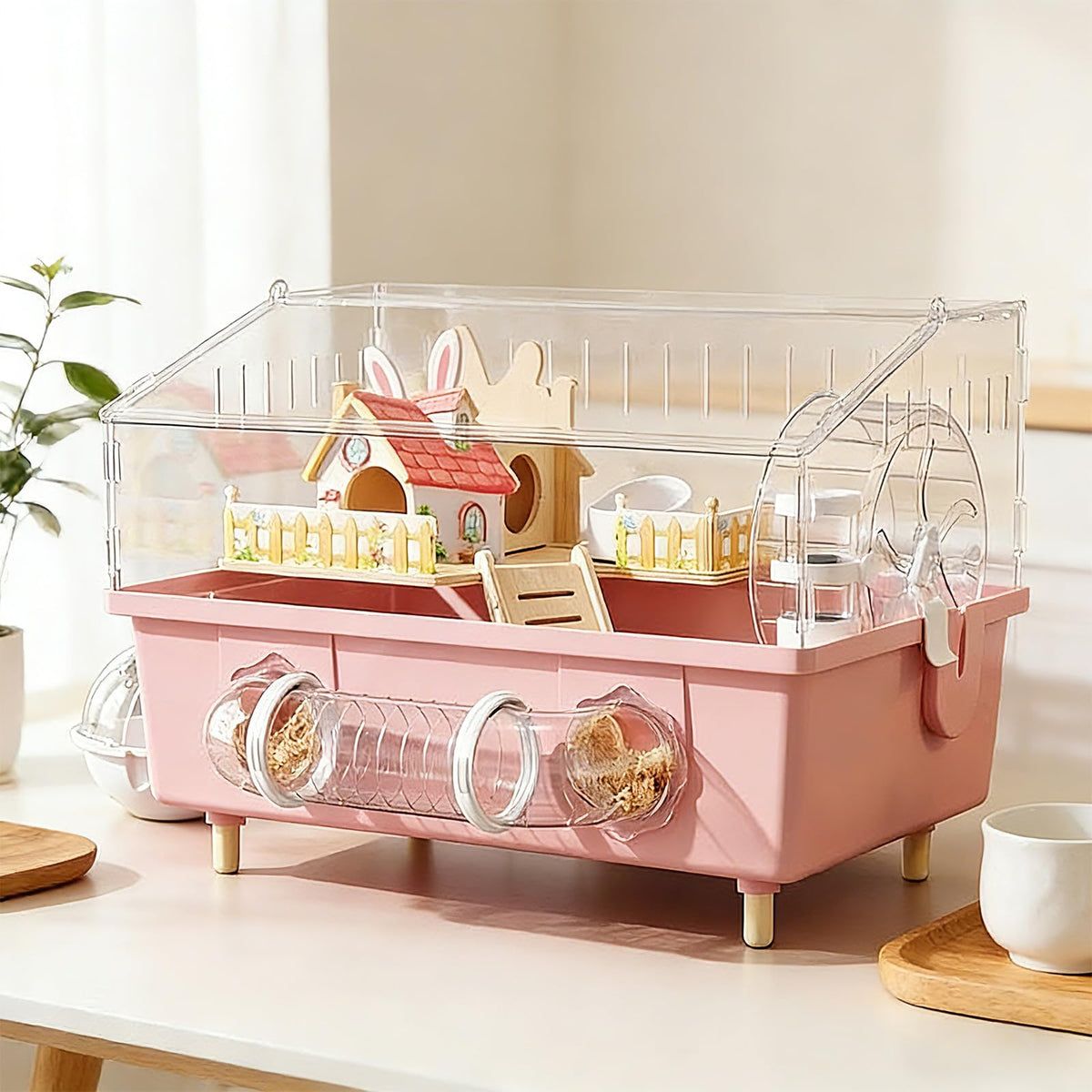 WflamaS Animal Cage in 18.0"L x 11.0"W x 14.6"H, Clear