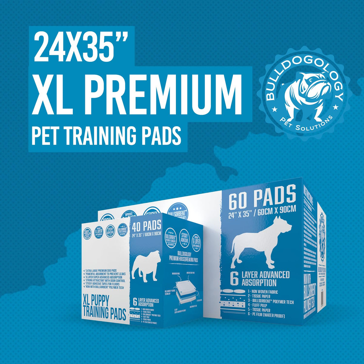 Bulldogology Pet Solutions Disposable Incontinence Surface Protector in 30-Count (30x30), White