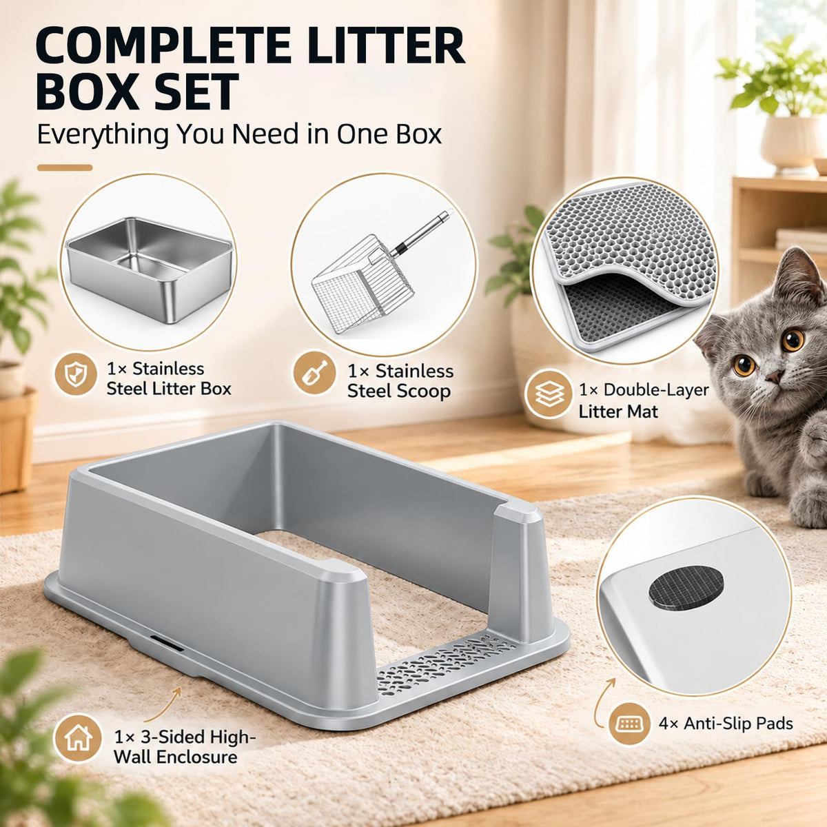 WoofiGo Litter Box in XL Extra Large, 22- Gray (Pack of 1)