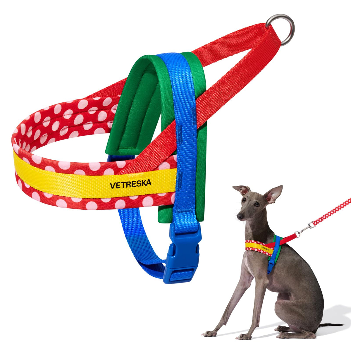 VETRESKA Animal Harness in L(Chest: 27.2"-37"), Chroma Red
