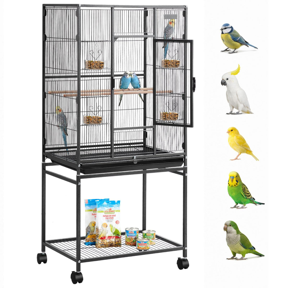 VEVOR Animal Cage in 24.6"L x 16.7"W x 53.9"H, Black