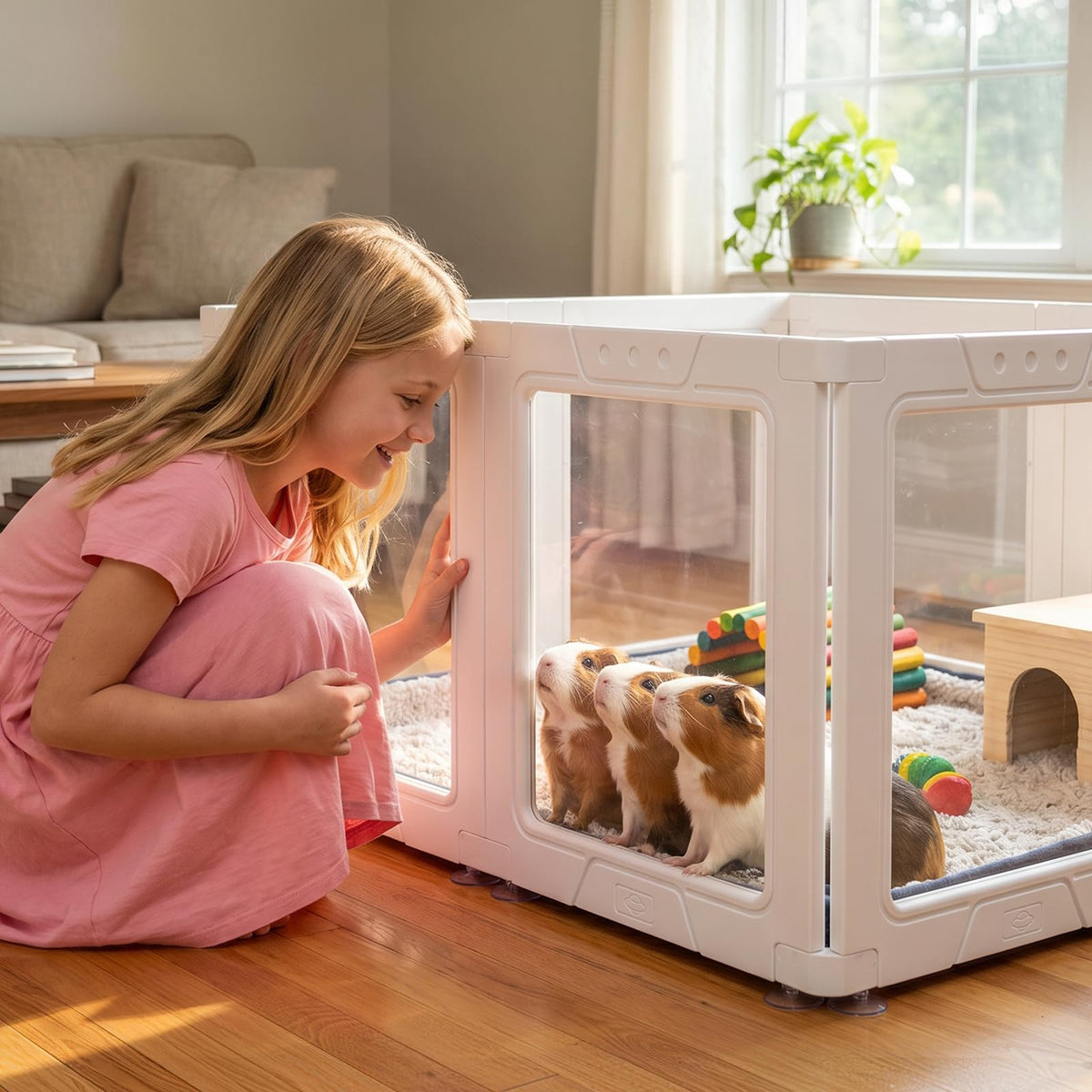 JEKO&JEKO Pet Playpen in Medium, White