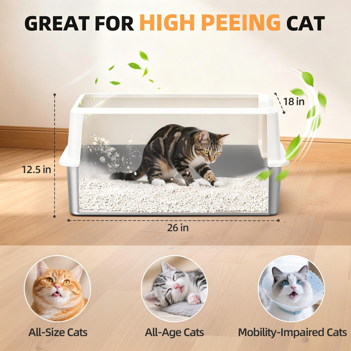 WoofiGo Litter Box in XXL, 24 - White (Pack of 1)