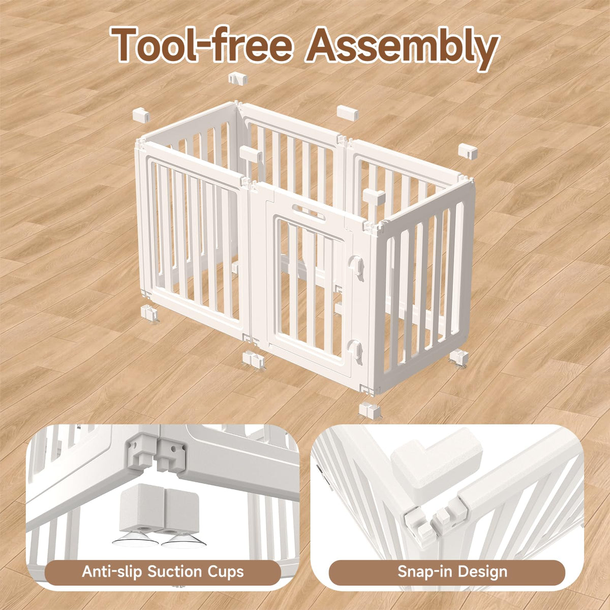 everfront Pet Playpen in 24", White