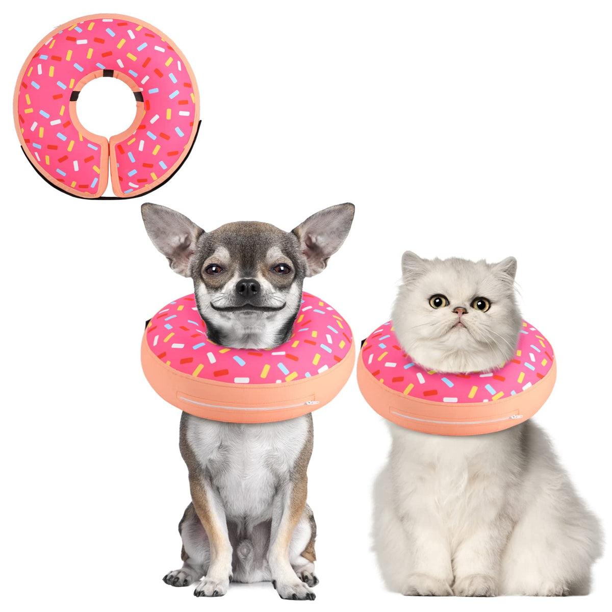 Supet Animal Recovery Collar Cone in XS(Neck 4"-7"), Donut Pink