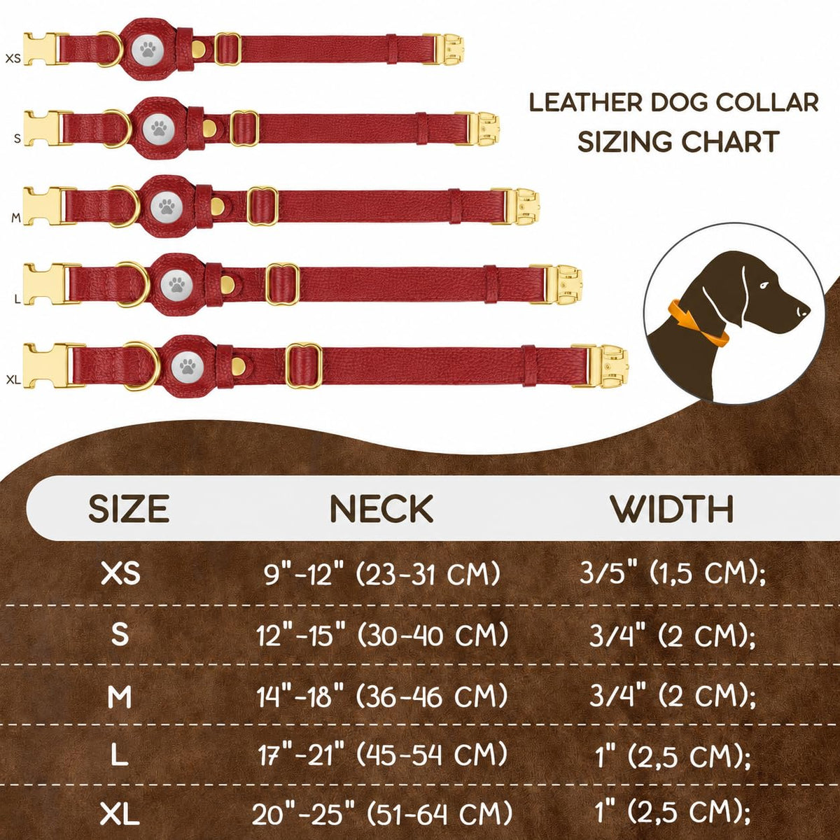 BUDKAS Animal Collar in XS, 9"-12" Neck Fit, Red