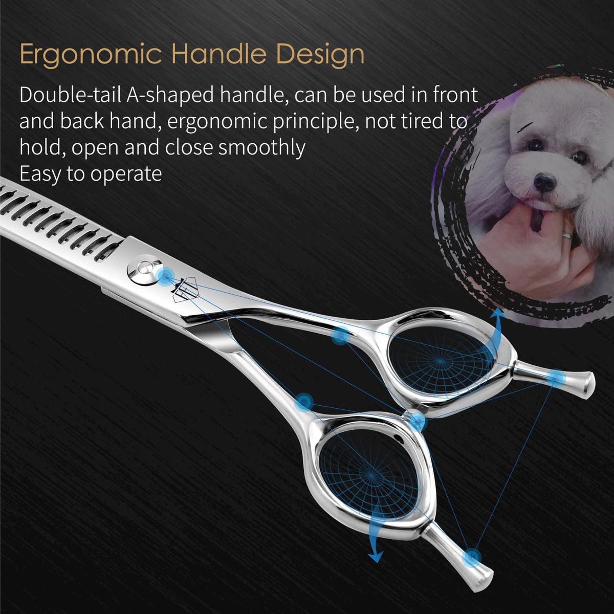 FENICE TOTEM Scissors in 6.5 inch, Curved Chunker