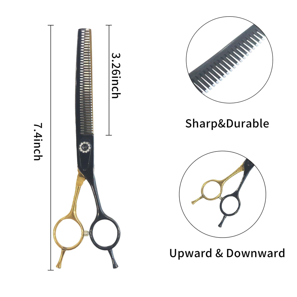 hyzrqwyw Scissors in 1 piece - Curved Blender, Black Gold
