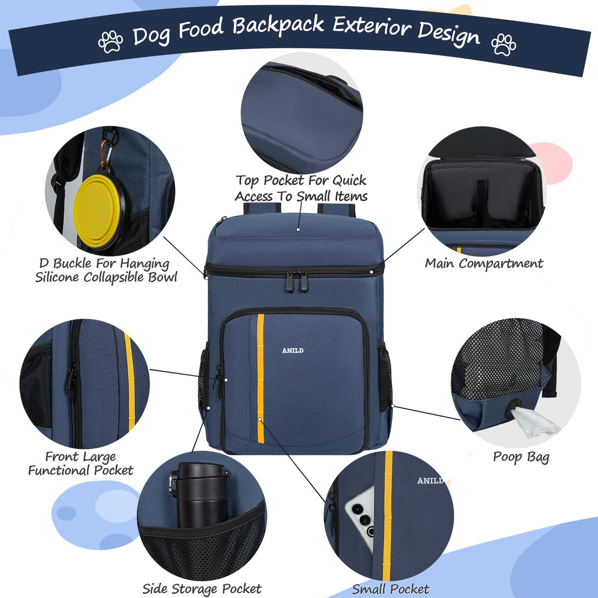 ANILD Animal Carrier in Dark Blue
