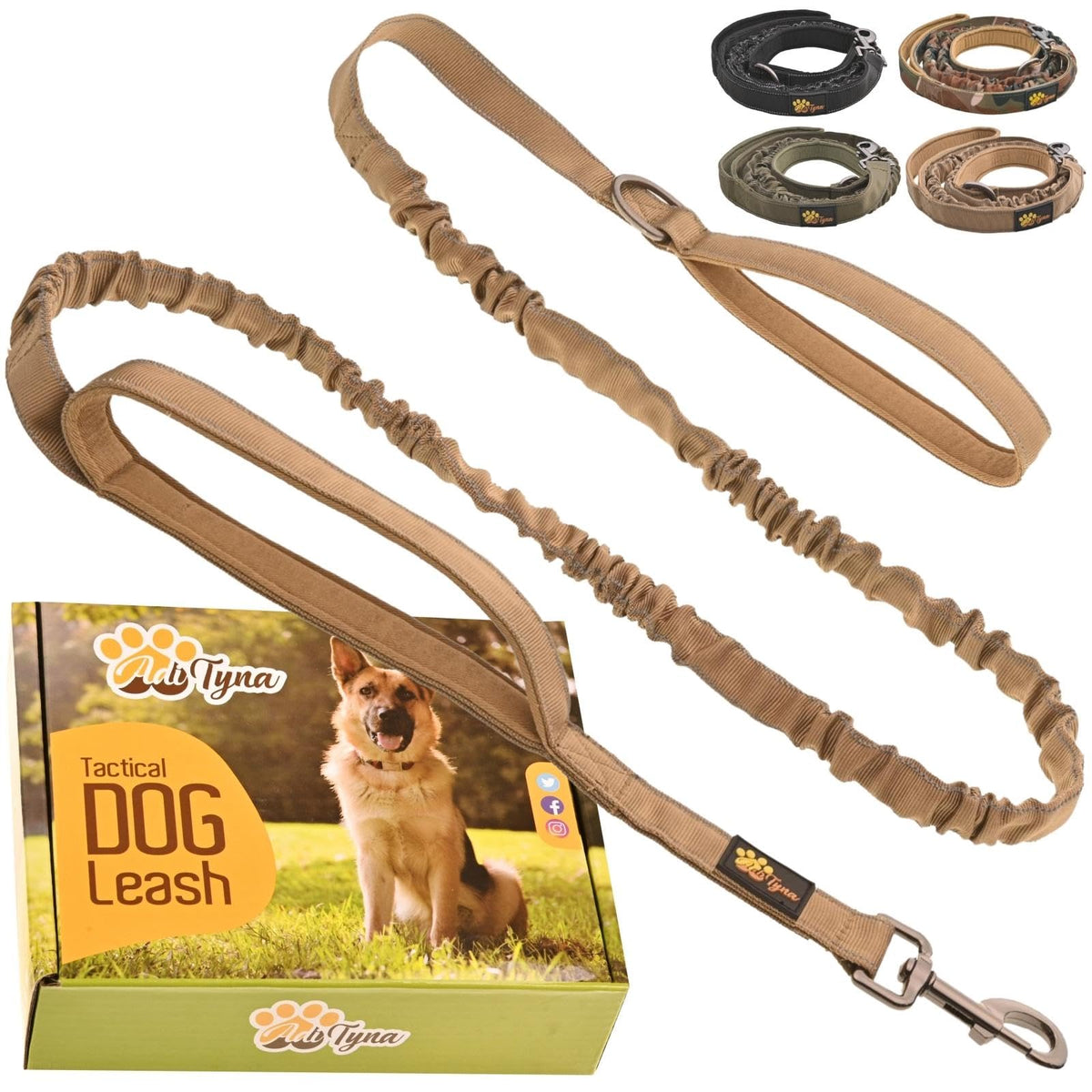 ADITYNA Leash in 6feet, Coyote Brown