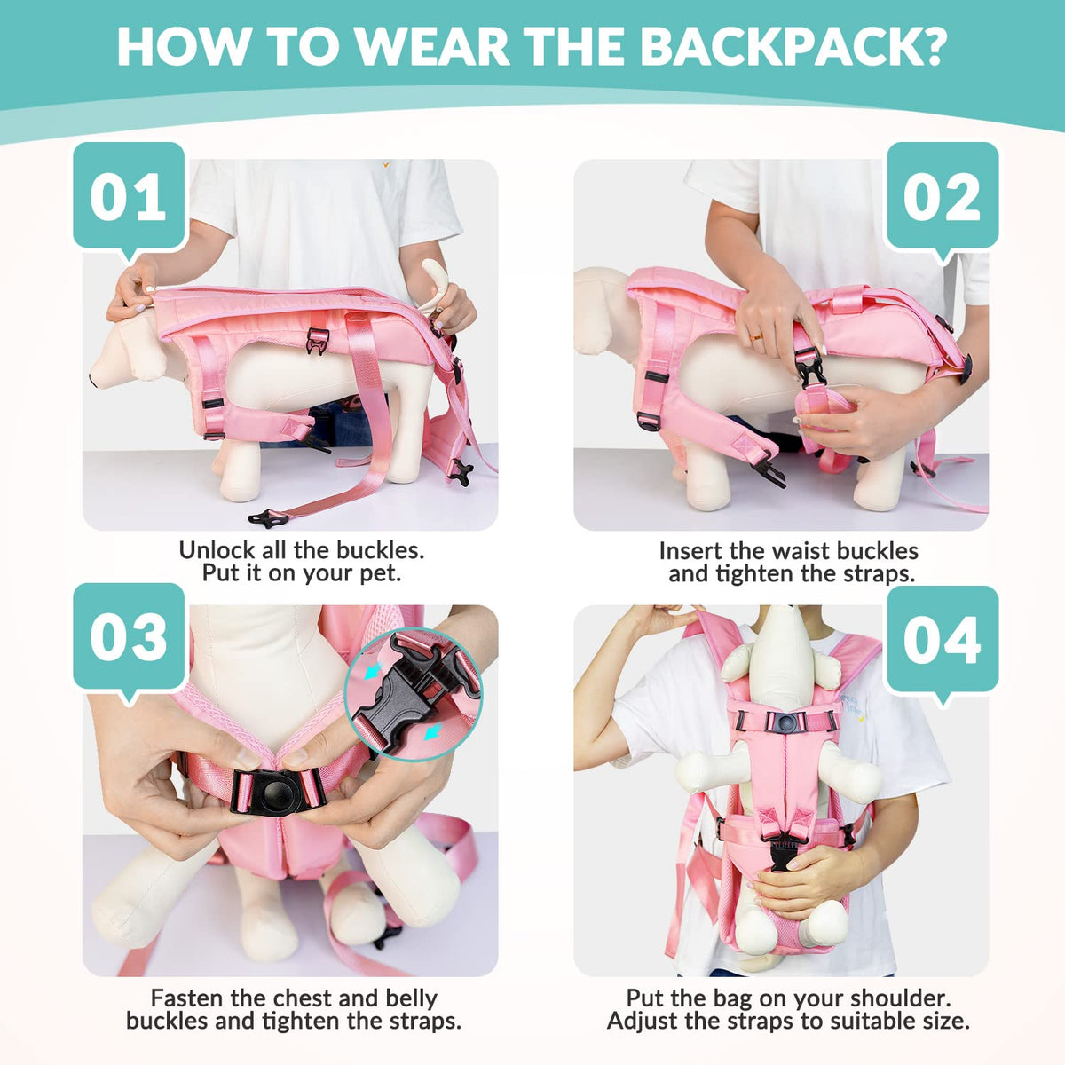 Lukovee Animal Carrier in 15.1"L x 11.7"W x 2.7"H, Pink