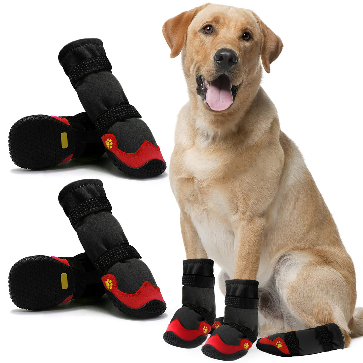 MUSIMC Paw Hoof Protector in Size 1: 1.57''x1.37''(L*W), Black red