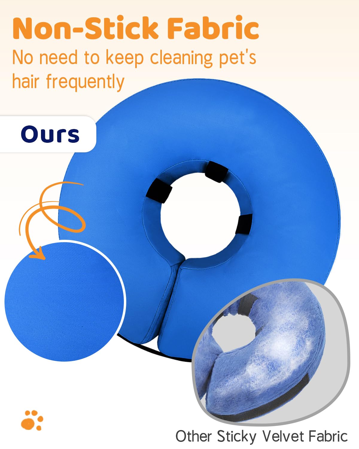 Supet Animal Recovery Collar Cone in XS(Neck 4"-7"), Solid Blue