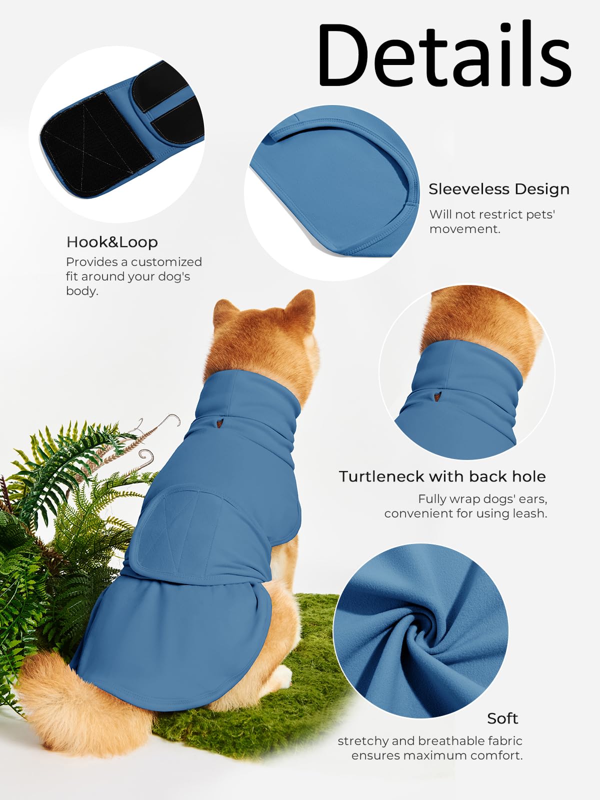 Haloumoning Pet Apparel in X-Small, Blue
