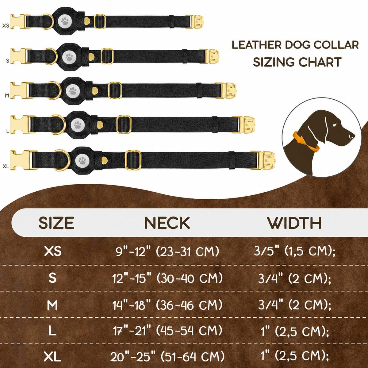 BUDKAS Animal Collar in XS, 9"-12" Neck Fit, Black