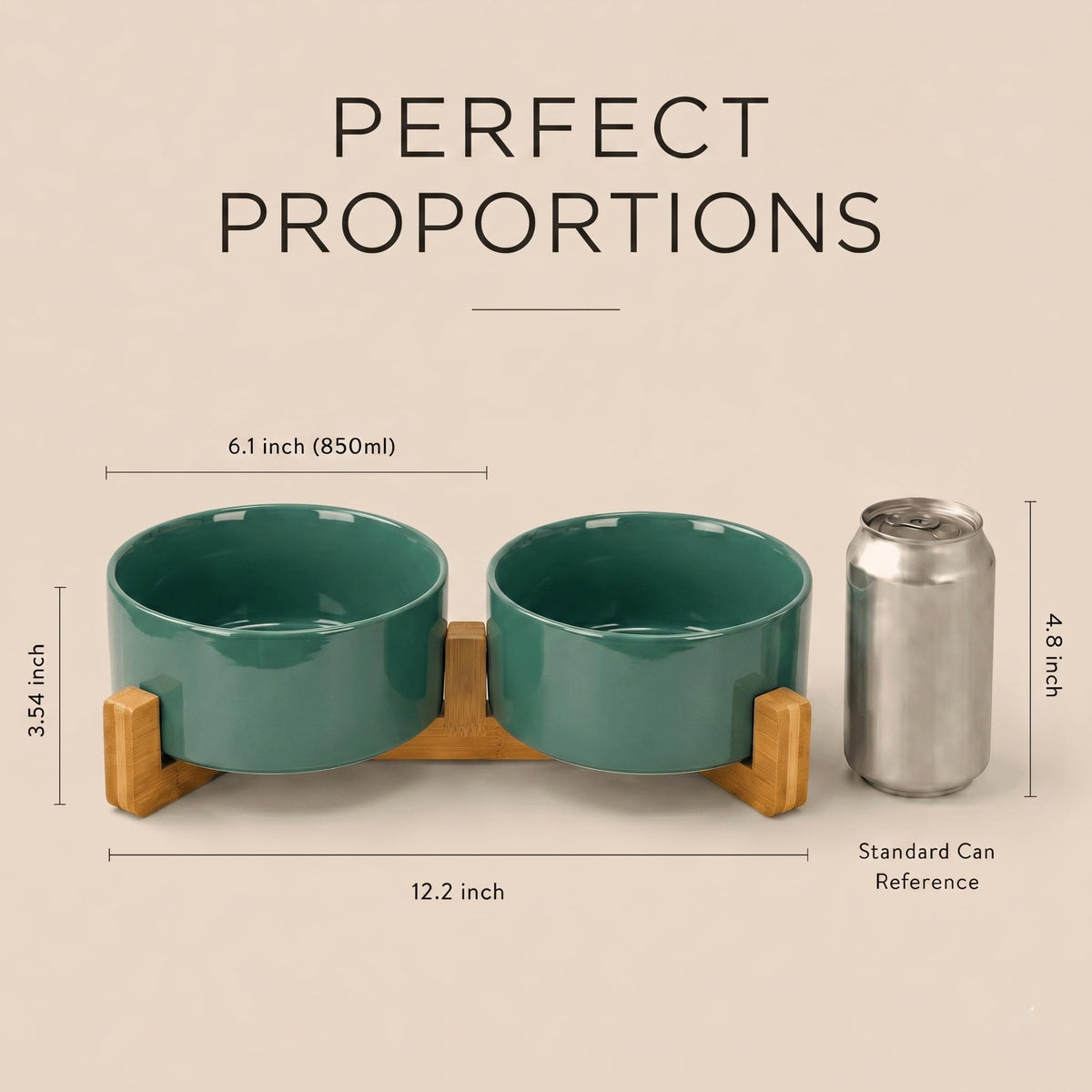 SPUNKYJUNKY Pet Feeder in 3.6 cups, Light Green × 2