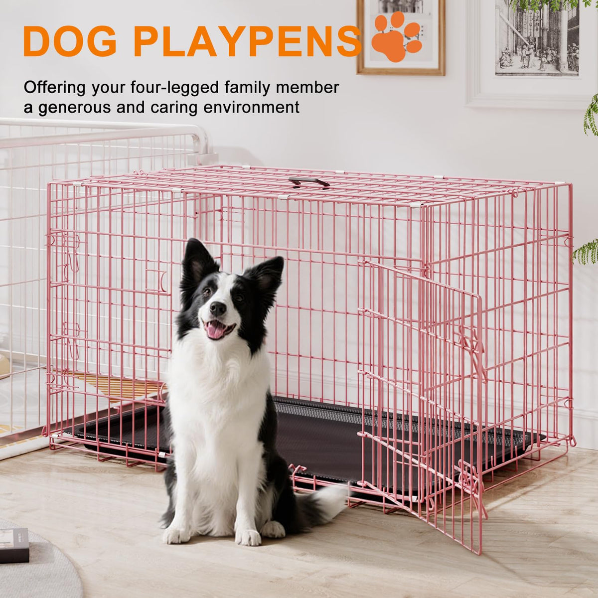 FDW Animal Cage in 42.0"L x 26.0"W x 28.0"H, Pink