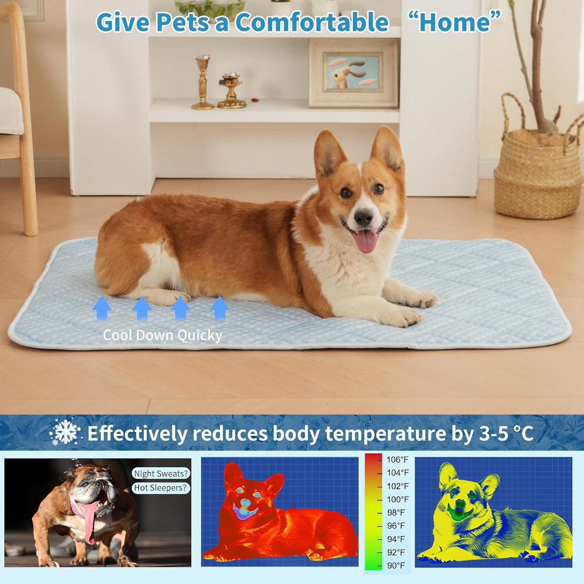 Petvolve Pet Bed Mat in Small, Sky Blue
