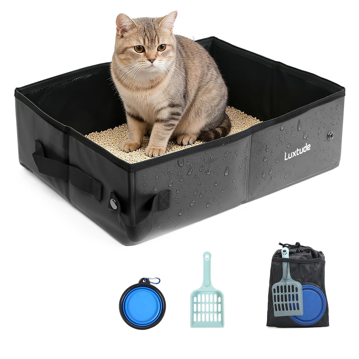 Luxtude Litter Box in Medium, Black