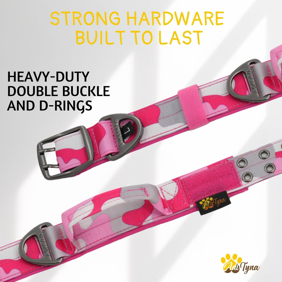 ADITYNA Animal Collar in Extra-Large: Fit 24-30" Neck, Camo Pink