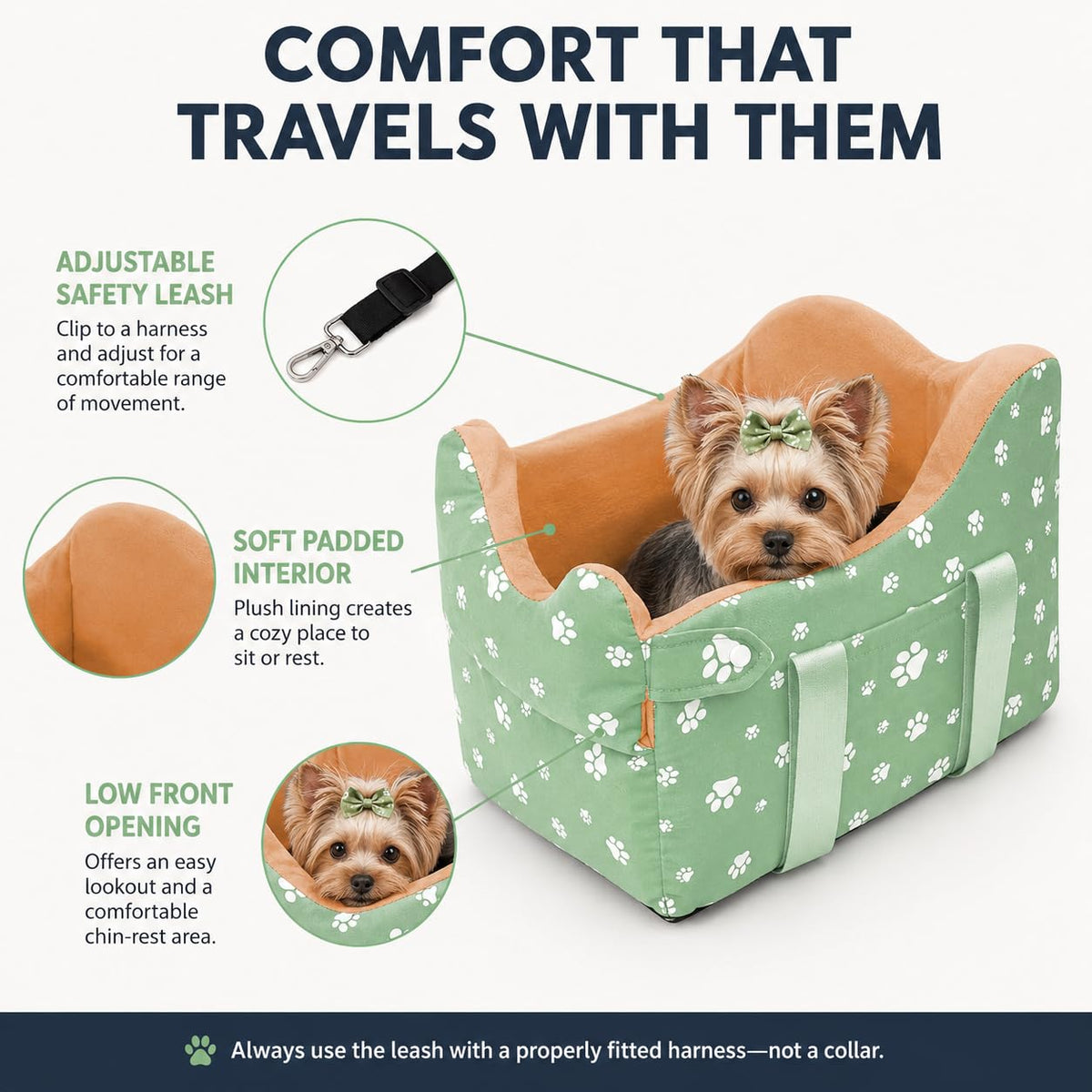 Cullaby Pet Seat in Small, Green