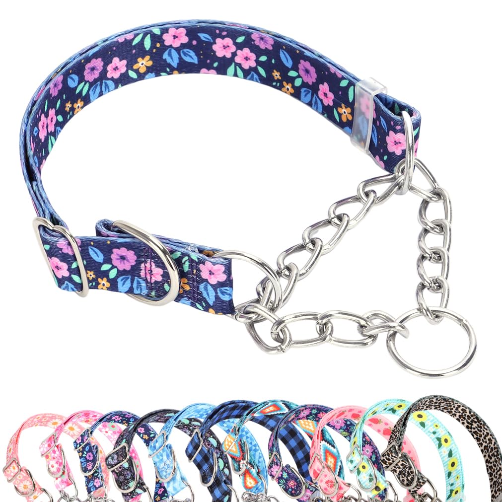 Hotlion Animal Collar in M(Neck 15"-20"), Purple Floral